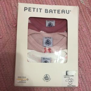 Petit Bateau 3 long sleeve onesies - 12m